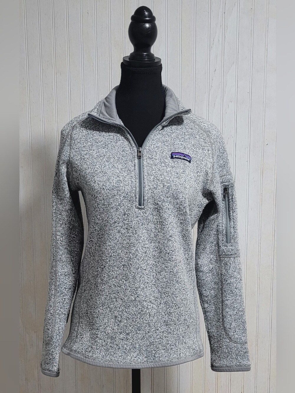 Patagonia Better Sweater 1/4 Zip Fleece Birch White Grey Size S